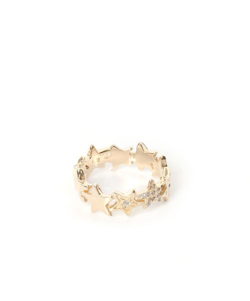 ROYAL ORDER(ロイヤルオーダー)の「STARBURST SINGLE BAND RING w/ 1 STAR PAVÉ DIAMOND & 2 STARS 1 DIAMOND(リング・メンズ・ゴールド・12号 US-6)」の4枚目の写真