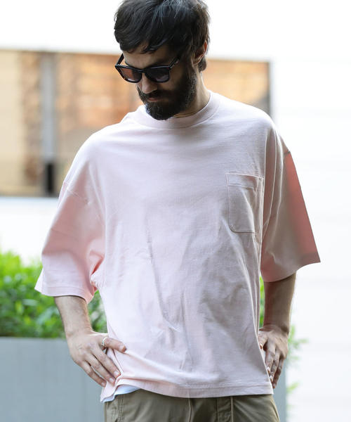 BEAUTY&YOUTH UNITED ARROWS（ビューティーアンドユースユナイテッドアローズ）の「【WEB限定】 by スーパービッグ Tシャツ ◆（Tシャツ/カットソー・メンズ・ホワイト/ベージュ/ライム/ネイビー/ライトピンク/ダークグリーン・MEDIUM/LARGE/SMALL）」の6枚目の写真