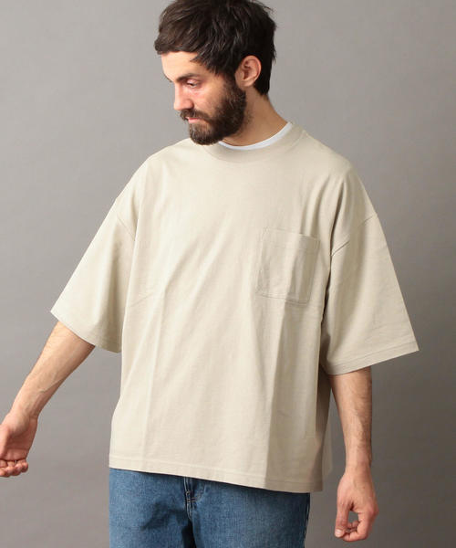 BEAUTY&YOUTH UNITED ARROWS（ビューティーアンドユースユナイテッドアローズ）の「【WEB限定】 by スーパービッグ Tシャツ ◆（Tシャツ/カットソー・メンズ・ホワイト/ベージュ/ライム/ネイビー/ライトピンク/ダークグリーン・MEDIUM/LARGE/SMALL）」の9枚目の写真