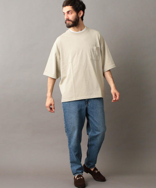 BEAUTY&YOUTH UNITED ARROWS（ビューティーアンドユースユナイテッドアローズ）の「【WEB限定】 by スーパービッグ Tシャツ ◆（Tシャツ/カットソー・メンズ・ホワイト/ベージュ/ライム/ネイビー/ライトピンク/ダークグリーン・MEDIUM/LARGE/SMALL）」の10枚目の写真