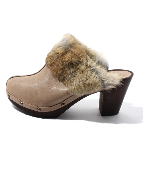 ROSE BUD（ローズバッド）の「(ENESS)LEATHER SABOT WITH FUR（その他シューズ・レディース・ブラウン/ベージュ・36/37/38/39）」の8枚目の写真