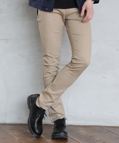 TopIsm(トップイズム)の「ストレッチ チノ スキニーパンツ(チノパンツ・メンズ・グリーン系カモフラージュ/チェック/ベージュ/ブラック/チャコールグレー×ブラック/チャコール/グレー系カモフラージュ/ホワイト/カーキ/ワイン/ネイビー・L/LL/M/S/3L)」の5枚目の写真