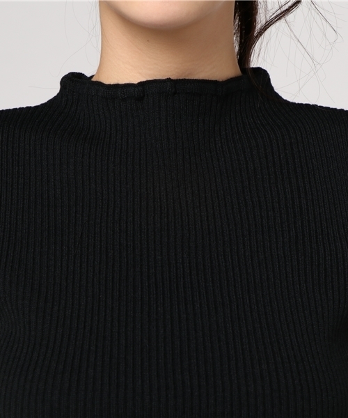 WEGO（ウィゴー）の「WEGO/フリルネックノースリーブニット（ニット/セーター・レディース・ブラック/オフホワイト/ダークグリーン/パープル/ワイン・MEDIUM/LARGE）」の9枚目の写真