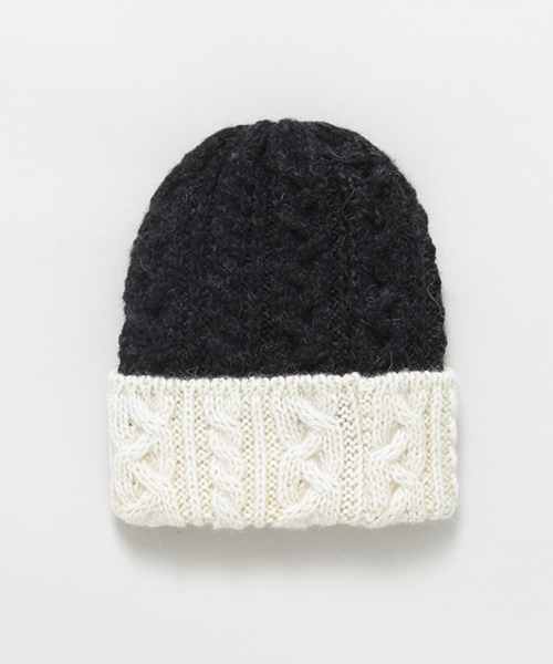 かぐれ(カグレ)の「HIGHLAND 2000 CONTRAST BOBCAP(ニットキャップ/ビーニー・レディース・チャコールグレー/ライトグレー/アイボリー・FREE)」の1枚目の写真