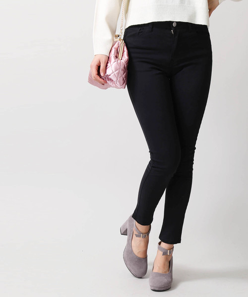 WEGO(ウィゴー)の「WEGO/ハイウエストスーパーフィットスキニーパンツ(その他パンツ・レディース・ブラック・MEDIUM/SMALL/LARGE)」の1枚目の写真