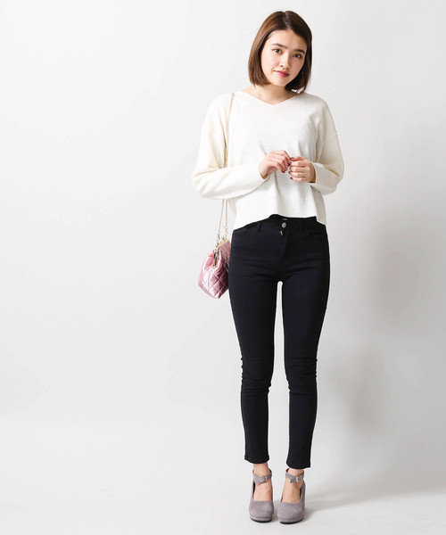 WEGO(ウィゴー)の「WEGO/ハイウエストスーパーフィットスキニーパンツ(その他パンツ・レディース・ブラック・MEDIUM/SMALL/LARGE)」の4枚目の写真