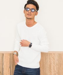 CavariA | 『CavariA/キャバリア』ラーベン編みクルーネック長袖ニットセーター(ニット/セーター)