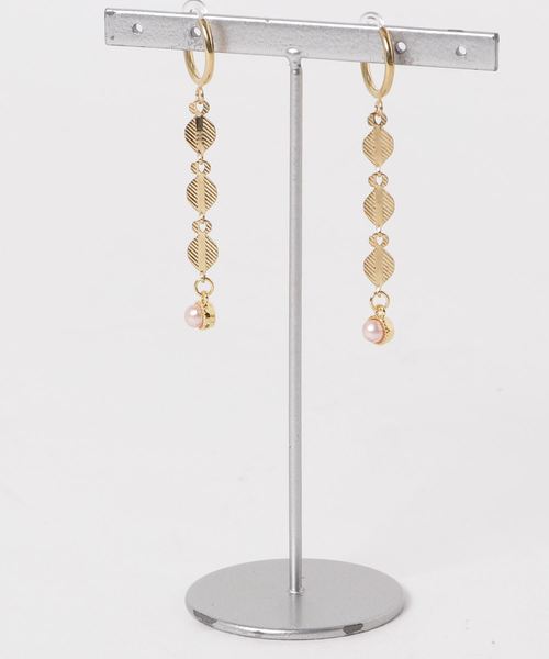 TONE SELECT GOODS(トーンセレクトグッズ)の「【fleur by Miho Nakayama】リーフチェーンマカロンカラーイヤリングセット(イヤリング・レディース・ピンク/ミント/イエロー系その他/ピンク系その他・FREE)」の6枚目の写真