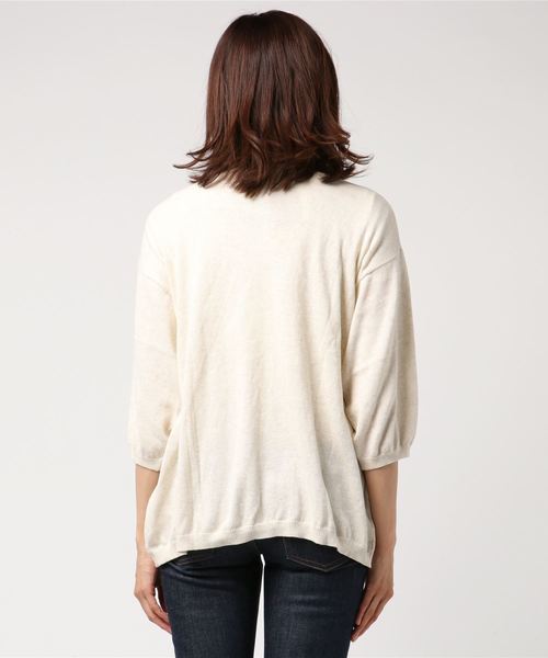 Samansa Mos2（サマンサ モスモス）の「コーヒー混 機能素材トッパーカーディガン（ニット/セーター・レディース・オフホワイト/ベージュ/ネイビー・ﾌﾘ-）」の4枚目の写真