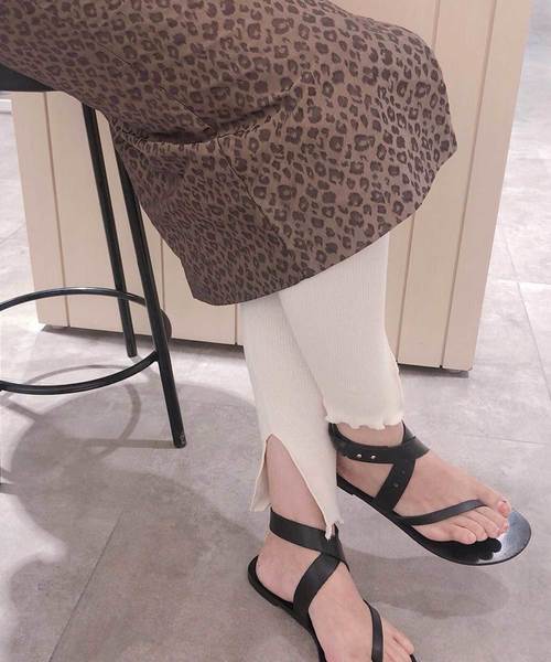 DouDou（ドゥドゥ）の「リブレギンス（レギンス/スパッツ・レディース・オフホワイト/ブラウン/キャメル/グレー/ブラック・36/38）」の2枚目の写真