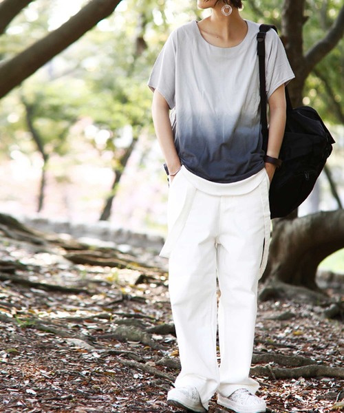 antiqua（アンティカ）の「ムラ染めTシャツ（Tシャツ/カットソー・レディース・グレー系その他/ベージュ系その他・FREE）」の11枚目の写真