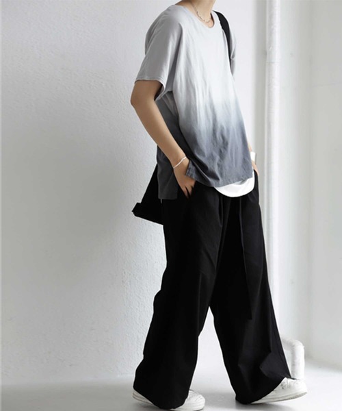 antiqua（アンティカ）の「ムラ染めTシャツ（Tシャツ/カットソー・レディース・グレー系その他/ベージュ系その他・FREE）」の9枚目の写真