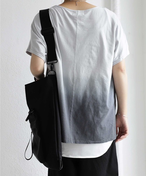 antiqua（アンティカ）の「ムラ染めTシャツ（Tシャツ/カットソー・レディース・グレー系その他/ベージュ系その他・FREE）」の8枚目の写真