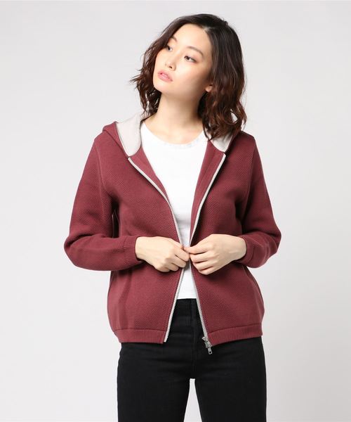 PARKS TOKYO SELECT(パークストウキョウセレクト)の「【toiro】ハニカムフーディ/ジップアップパーカー(パーカー・レディース・ベージュ系その他/インディゴブルー/バーガンディー・SMALL/MEDIUM)」の9枚目の写真