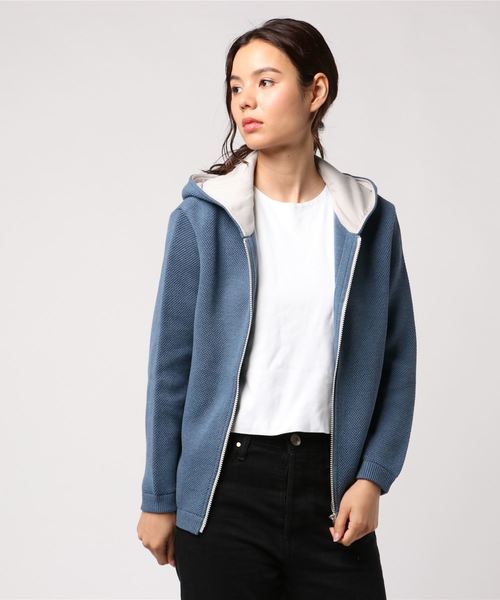 PARKS TOKYO SELECT(パークストウキョウセレクト)の「【toiro】ハニカムフーディ/ジップアップパーカー(パーカー・レディース・ベージュ系その他/インディゴブルー/バーガンディー・SMALL/MEDIUM)」の2枚目の写真