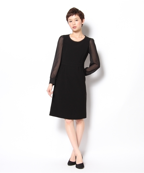 Ships Little Black シップスリトルブラック の Little Black フォーマル シフォンスリーブ ドレス ワンピース Wear