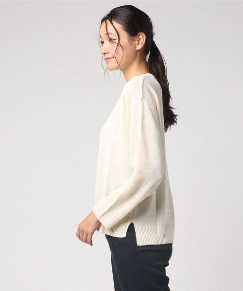 Sevendays Sunday セブンデイズサンデイ のファッション ドット刺繍クルーネックニットプルオーバー ニット セーター ニット セーター セール