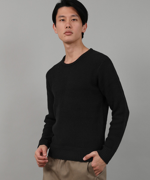 Ressaca(レサーカ)の「ラーベンビッグクルーネックニット(ニット/セーター・メンズ・ベージュ/ブラック/グレー/インディゴブルー/ネイビー/ピンク/ホワイト/イエロー/ブルーグリーン・M/L)」の1枚目の写真
