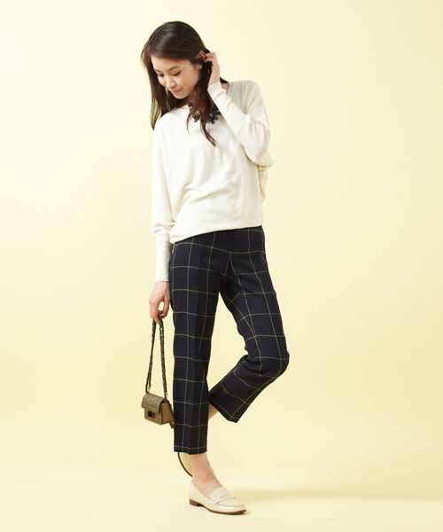 UNITED ARROWS（ユナイテッドアローズ）の「UAB チェック パンツ†(mg1312uC)◆◆◆（その他パンツ・レディース・ベージュ/ネイビー・34/36/38/40）」の10枚目の写真