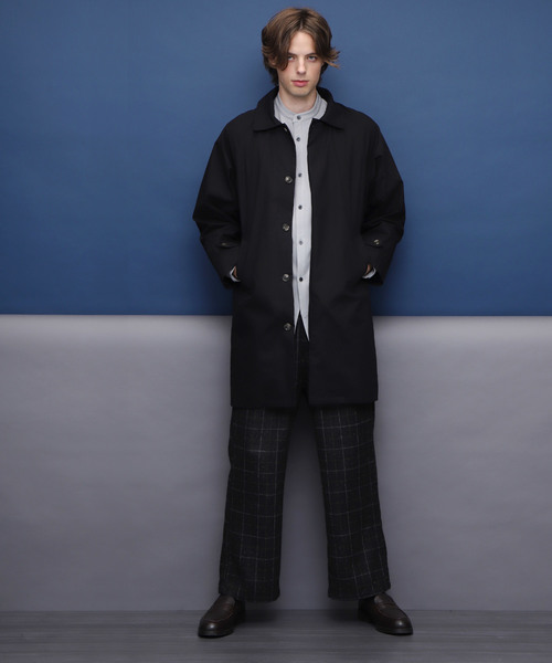 EMMA CLOTHES(エマクローズ)の「全面裏ボアオーバーバルカラーコート(ステンカラーコート・メンズ・ブラック/オリーブ・M/L)」の16枚目の写真
