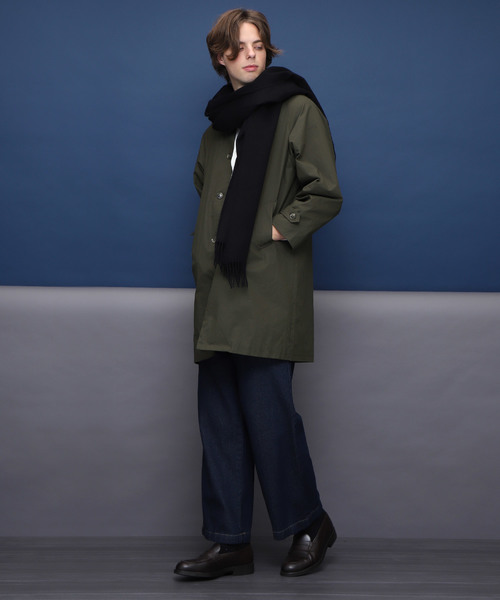 EMMA CLOTHES(エマクローズ)の「全面裏ボアオーバーバルカラーコート(ステンカラーコート・メンズ・ブラック/オリーブ・M/L)」の12枚目の写真