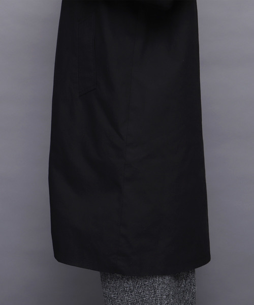 EMMA CLOTHES(エマクローズ)の「全面裏ボアオーバーバルカラーコート(ステンカラーコート・メンズ・ブラック/オリーブ・M/L)」の13枚目の写真