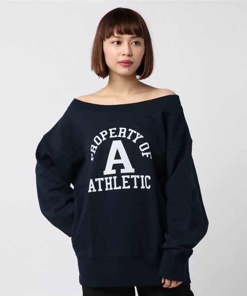 archives（アルシーヴ）の「カレッジロゴオフショルプルオーバー（Tシャツ/カットソー・レディース・ネイビー/グレー/オフホワイト・MEDIUM）」の3枚目の写真