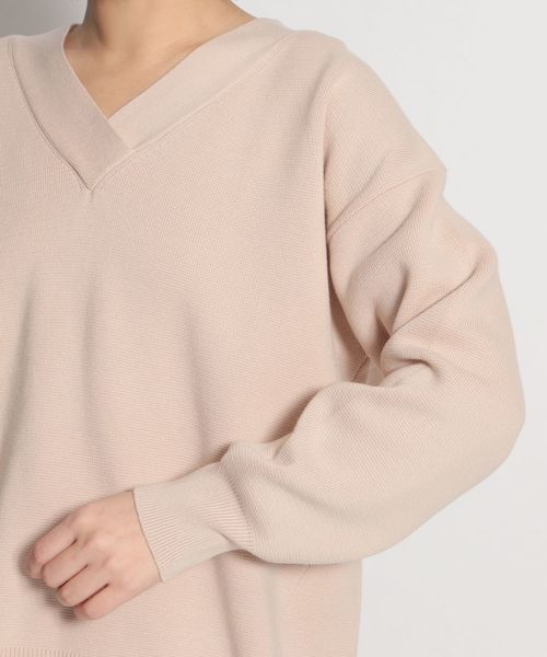 niko and...(ニコアンド)の「ミラノリブ抜き襟Vプルオーバー(ニット/セーター・レディース・ピンク/オレンジ/グリーン/ネイビー/ベージュ・MEDIUM/LARGE)」の16枚目の写真