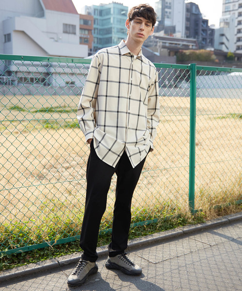 MAISON SPECIAL（メゾンスペシャル）の「オーバーサイズ4WAYビッグチェックシャツ 【MAISON SPECIAL/メゾンスペシャル】（シャツ/ブラウス・メンズ・ブラック/オフホワイト・44/46/48）」の3枚目の写真