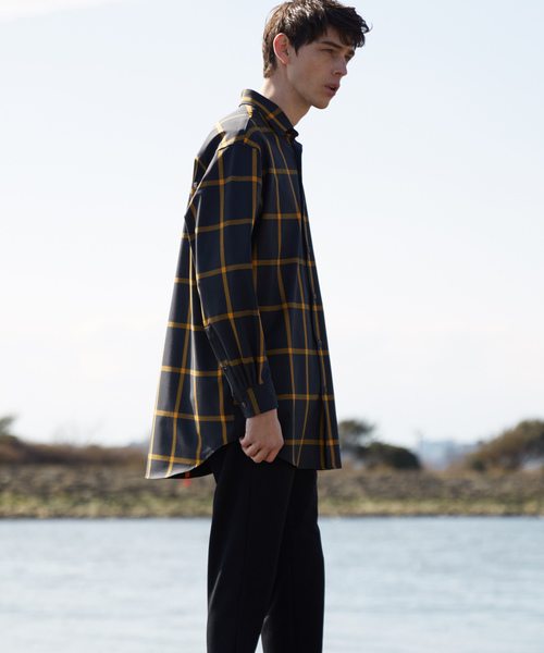 MAISON SPECIAL（メゾンスペシャル）の「オーバーサイズ4WAYビッグチェックシャツ 【MAISON SPECIAL/メゾンスペシャル】（シャツ/ブラウス・メンズ・ブラック/オフホワイト・44/46/48）」の10枚目の写真