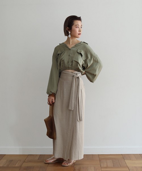 シャツ+ブラウス(長袖+七分) TODAYFUL  Vintage Cropped Shirts TODAYFUL（トゥデイフル）の「TODAYFUL(トゥデイフル) 