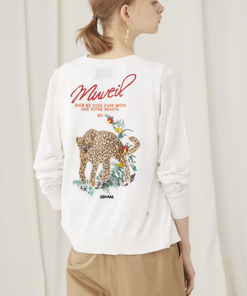 MUVEIL（ミュベール）の「【MUVEIL】刺繍入りカーディガン MA91KCD001