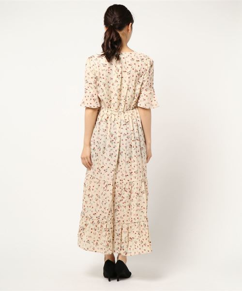 fifth(フィフス)の「小花柄カシュクールロングワンピース(ワンピース・レディース・イエロー/ブラック/ホワイト・MEDIUM)」の10枚目の写真