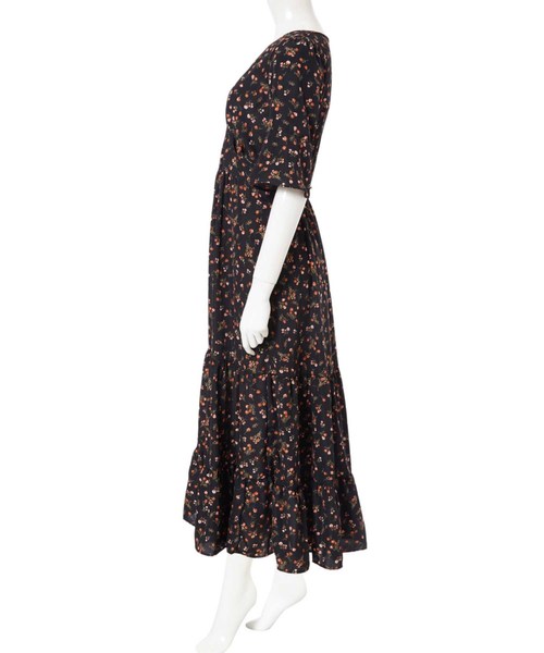 fifth(フィフス)の「小花柄カシュクールロングワンピース(ワンピース・レディース・イエロー/ブラック/ホワイト・MEDIUM)」の15枚目の写真