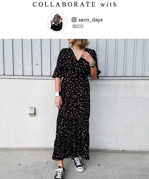 fifth（フィフス）の「小花柄カシュクールロングワンピース