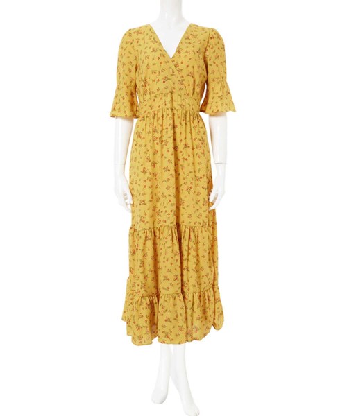 fifth(フィフス)の「小花柄カシュクールロングワンピース(ワンピース・レディース・イエロー/ブラック/ホワイト・MEDIUM)」の17枚目の写真