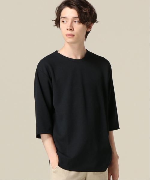 417 EDIFICE(フォーワンセブンエディフィス)の「ポリコットワッフル5STEE(Tシャツ/カットソー・メンズ・ブラック/ホワイト/ベージュ/カーキ・SMALL/MEDIUM/LARGE)」の3枚目の写真