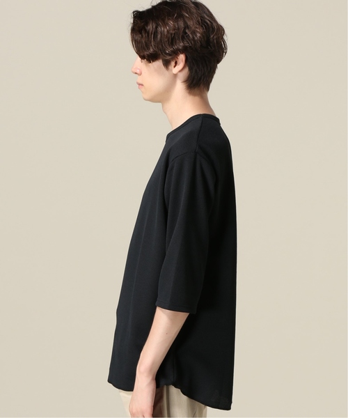 417 EDIFICE(フォーワンセブンエディフィス)の「ポリコットワッフル5STEE(Tシャツ/カットソー・メンズ・ブラック/ホワイト/ベージュ/カーキ・SMALL/MEDIUM/LARGE)」の7枚目の写真