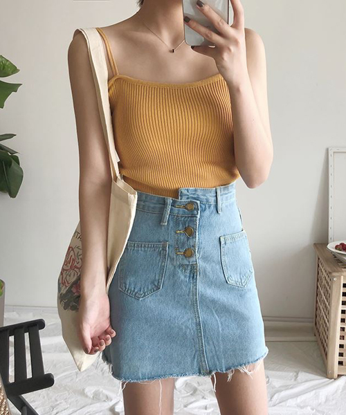 urge：（アージコロン ）の「【URGE：】☆CanCam掲載アイテム☆ レーヨンリブキャミソール（キャミソール・レディース・ブラック/ベージュ/ブラウン/オフホワイト/ピンク/イエロー/ブルー/ライトグリーン・FREE/SMALL/MEDIUM/LARGE）」の7枚目の写真