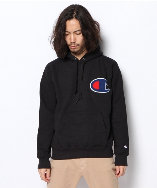 Champion(チャンピオン)の「WEGO/Championワッペンパーカー(パーカー・メンズ・ブラック/ネイビー・MEDIUM/LARGE)」の3枚目の写真