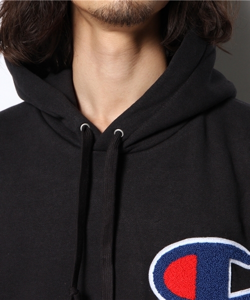 Champion(チャンピオン)の「WEGO/Championワッペンパーカー(パーカー・メンズ・ブラック/ネイビー・MEDIUM/LARGE)」の8枚目の写真