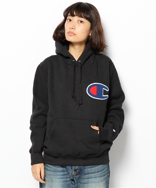 Champion(チャンピオン)の「WEGO/Championワッペンパーカー(パーカー・メンズ・ブラック/ネイビー・MEDIUM/LARGE)」の6枚目の写真