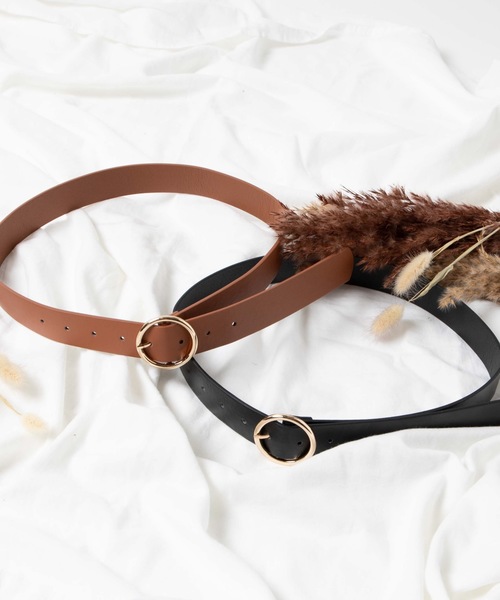 WEGO（ウィゴー）の「WEGO/リングカラーフェイクレザーベルト（ベルト・レディース・ブラック/キャメル・FREE）」の4枚目の写真