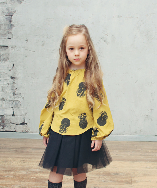 Rora(ローラ)の「カラン チュニックT(2color)(Tシャツ/カットソー・キッズ・グレー/マスタード・110cm/100cm/120cm/130cm/140cm/90cm)」の6枚目の写真