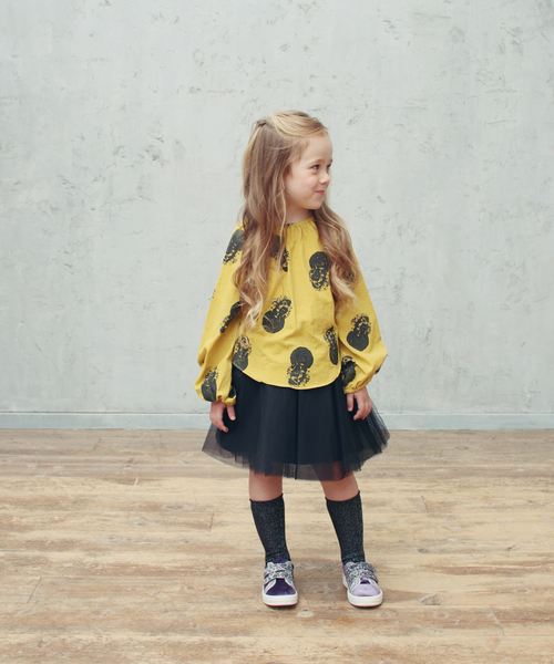 Rora(ローラ)の「カラン チュニックT(2color)(Tシャツ/カットソー・キッズ・グレー/マスタード・110cm/100cm/120cm/130cm/140cm/90cm)」の3枚目の写真