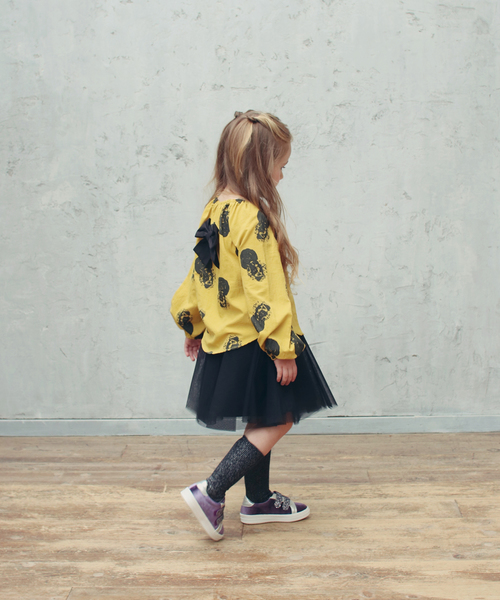 Rora(ローラ)の「カラン チュニックT(2color)(Tシャツ/カットソー・キッズ・グレー/マスタード・110cm/100cm/120cm/130cm/140cm/90cm)」の5枚目の写真