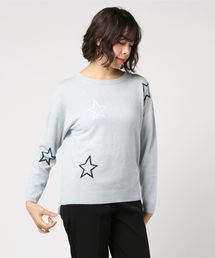 『CHARLI(チャーリー)』くり抜きスターモチーフニット【大きいサイズ対応】【9号(M)～19号(5L)】