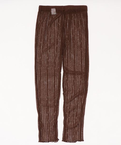 CHARM BERRY TIC（チャームベリーチック）の「ストライプレース柄レギンス（レギンス/スパッツ・レディース・ブラック/ブラウン/テラコッタ・S-M）」の11枚目の写真