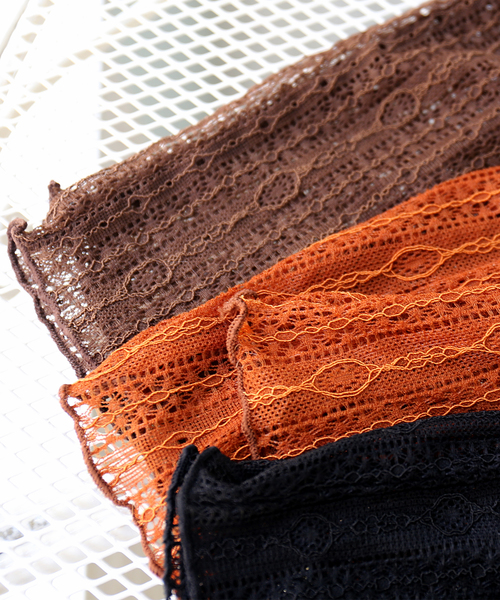 CHARM BERRY TIC（チャームベリーチック）の「ストライプレース柄レギンス（レギンス/スパッツ・レディース・ブラック/ブラウン/テラコッタ・S-M）」の9枚目の写真