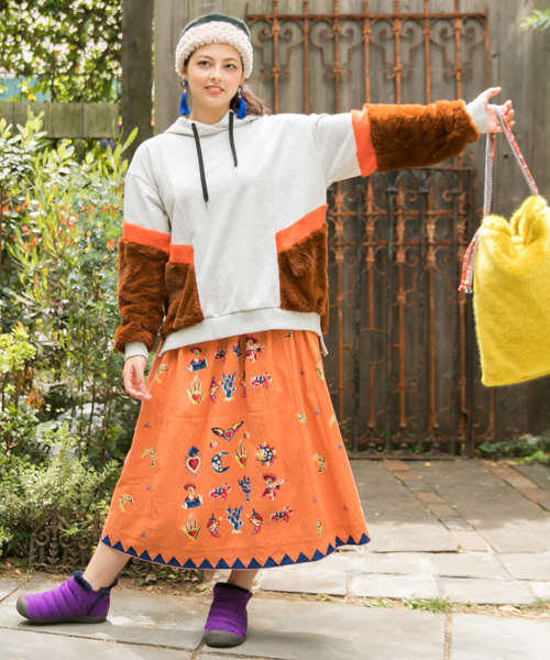 チャイハネ（チャイハネ）の「【チャイハネ】フェイクファーパッチワークパーカー（パーカー・レディース・ホワイト/ブラック/ブラウン・FREE）」の13枚目の写真